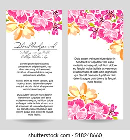 Vintage delicate invitation with flowers for wedding, marriage, bridal, birthday, Valentine's day. Romantic vector illustration.