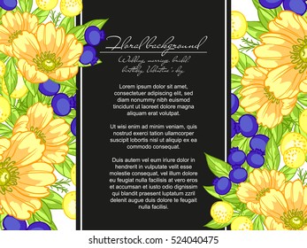 Vintage delicate invitation with flowers for wedding, marriage, bridal, birthday, Valentine's day. 