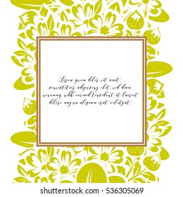 Vintage delicate invitation with flowers for wedding, marriage, bridal, birthday, Valentine's day.