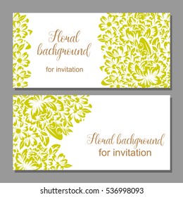 Vintage delicate invitation with flowers for wedding, marriage, bridal, birthday, Valentine's day.