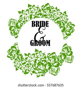 Vintage delicate invitation with flowers for wedding, marriage, bridal, birthday, Valentine's day. Romantic vector illustration.