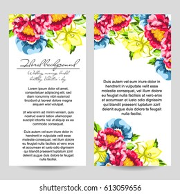 Vintage delicate invitation with flowers for wedding, marriage, bridal, birthday, Valentine's day.
