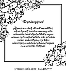 Vintage delicate invitation with flowers for wedding, marriage, bridal, birthday, Valentine's day.