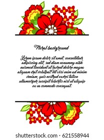 Vintage delicate invitation with flowers for wedding, marriage, bridal, birthday, Valentine's day.
