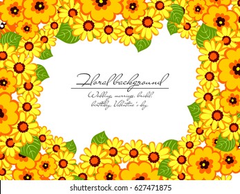 Vintage delicate invitation with flowers for wedding, marriage, bridal, birthday, Valentine's day.