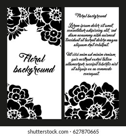 Vintage delicate invitation with flowers for wedding, marriage, bridal, birthday, Valentine's day.