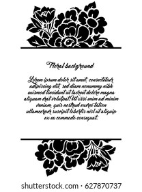 Vintage delicate invitation with flowers for wedding, marriage, bridal, birthday, Valentine's day.