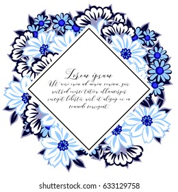 Vintage delicate invitation with flowers for wedding, marriage, bridal, birthday, Valentine's day.