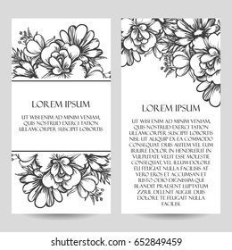 Vintage delicate invitation with flowers for wedding, marriage, bridal, birthday, Valentine's day.