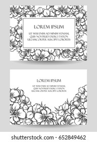 Vintage delicate invitation with flowers for wedding, marriage, bridal, birthday, Valentine's day.