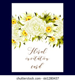 Vintage delicate invitation with flowers for wedding, marriage, bridal, birthday, Valentine's day. Romantic vector illustration. Vintage delicate invitation with flowers for wedding, marriage, bridal, birthday, Valentine's day. Romantic vector illustration.