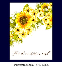 Vintage delicate invitation with flowers for wedding, marriage, bridal, birthday, Valentine's day. 