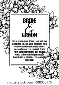 Vintage delicate invitation with flowers for wedding, marriage, bridal, birthday, Valentine's day. 