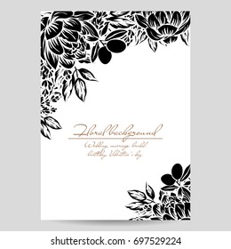 Vintage delicate invitation with flowers for wedding, marriage, bridal, birthday, Valentine's day. Vintage delicate invitation with flowers for wedding, marriage, bridal, birthday, Valentine's day.