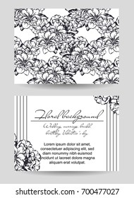 Vintage delicate invitation with flowers for wedding, marriage, bridal, birthday, Valentine's day. 