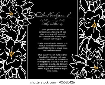 Vintage delicate invitation with flowers for wedding, marriage, bridal, birthday, Valentine's day.