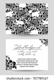 Vintage delicate invitation with flowers for wedding, marriage, bridal, birthday, Valentine's day.
