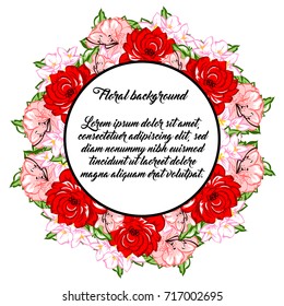 Vintage delicate invitation with flowers for wedding, marriage, bridal, birthday, Valentine's day. Vintage delicate invitation with flowers for wedding, marriage, bridal, birthday, Valentine's day.