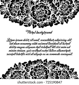 Vintage delicate invitation with flowers for wedding, marriage, bridal, birthday, Valentine's day.
