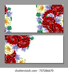 Vintage delicate invitation with flowers for wedding, marriage, bridal, birthday, Valentine's day.