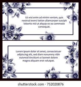 Vintage delicate invitation with flowers for wedding, marriage, bridal, birthday, Valentine's day.