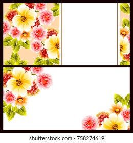 Vintage delicate invitation with flowers for wedding, marriage, bridal, birthday, Valentine's day. Romantic vector illustration.
