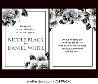 Vintage delicate invitation with flowers for wedding, marriage, bridal, birthday, Valentine's day. Romantic vector illustration.