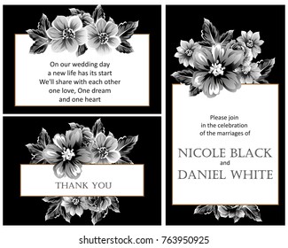 Vintage delicate invitation with flowers for wedding, marriage, bridal, birthday, Valentine's day. Romantic vector illustration.