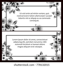 Vintage delicate invitation with flowers for wedding, marriage, bridal, birthday, Valentine's day. Romantic vector illustration.