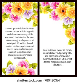 Vintage delicate invitation with flowers for wedding, marriage, bridal, birthday, Valentine's day. Romantic vector illustration.