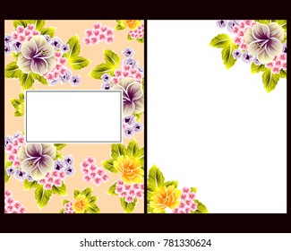 Vintage delicate invitation with flowers for wedding, marriage, bridal, birthday, Valentine's day. Romantic vector illustration.