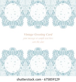 Vintage delicate Lace card. Handmade ornament for invitations, prints, decor, greetingcards. Vector illustration