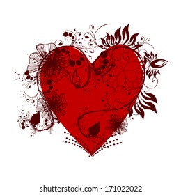 Vintage delicate openwork heart of flowers. Vector