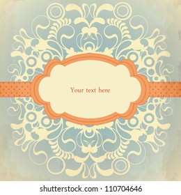 Vintage delicate pattern with flourish ornament. Vector design for greeting card, invitation, menu.