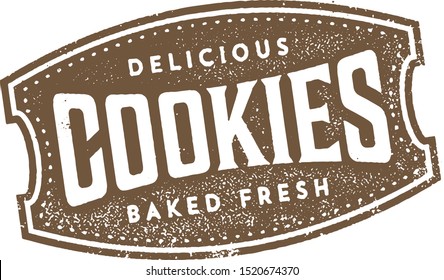 Vintage Delicious Cookies Baked Fresh Sign