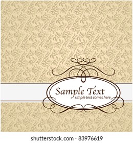 Vintage deluxe frame for your design. Vector template. Seamless floral background.
