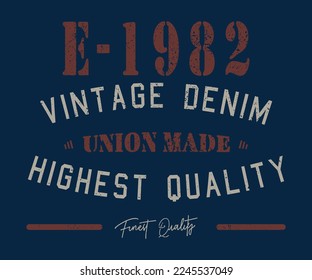 Vintage Denim Brooklyn north Carolina slogan print state Vintage retro varsity   with college emblem for graphic tee t shirt or sweatshirt