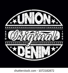 vintage denim grunge background texture vector illustration design for t-shirt and printing