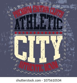 vintage denim grunge background vector illustration design for t-shirt and printing