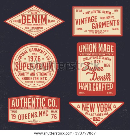 vintage denim label set