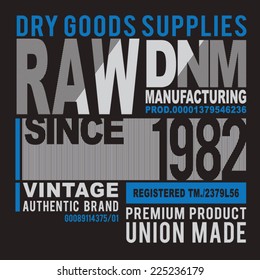 Vintage denim typography, t-shirt graphics, vectors, 