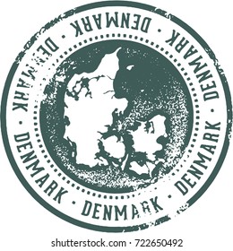 Vintage Denmark European Country Travel Stamp