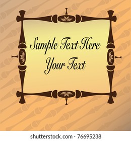 vintage design with abstract antique frame for text over striped halftone background