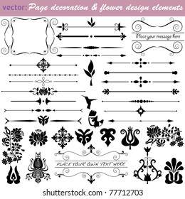 Vintage design and border elements. Calligraphic  bits and pieces for your layout  VECTOR {Set No.4} 
