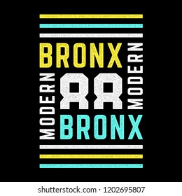 Vintage design. Bronx. New York. Colorful grunge modern banner. Retro print for t-shirts. Design for t-shirts, posters. 
