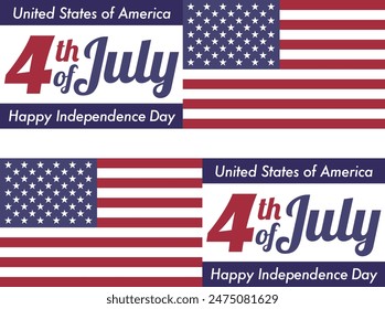 Vintage design celebrating American Independence Day, beautiful stars and stripes logo and flag vector