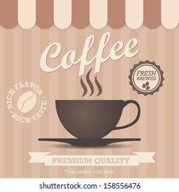 Vintage Design - coffee time background. Vector retro typography