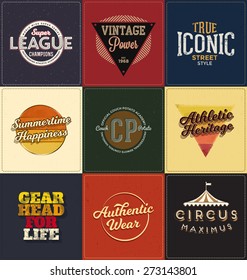 Vintage Design Collection - Retro Typographic Design Set - Classic look ideal for screen print shirt design