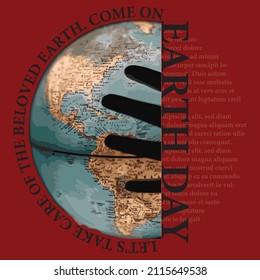 vintage design with an earth day theme, suitable for your t-shirt design and other properties.