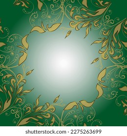 Elemento de diseño antiguo de estilo oriental. Tracería de encaje ornamental. Patrón vectorial con adorno floral. Decoración árabe tradicional con colores azul, violeta y verde. Ilustración dorada ornamentada para papel pintado.